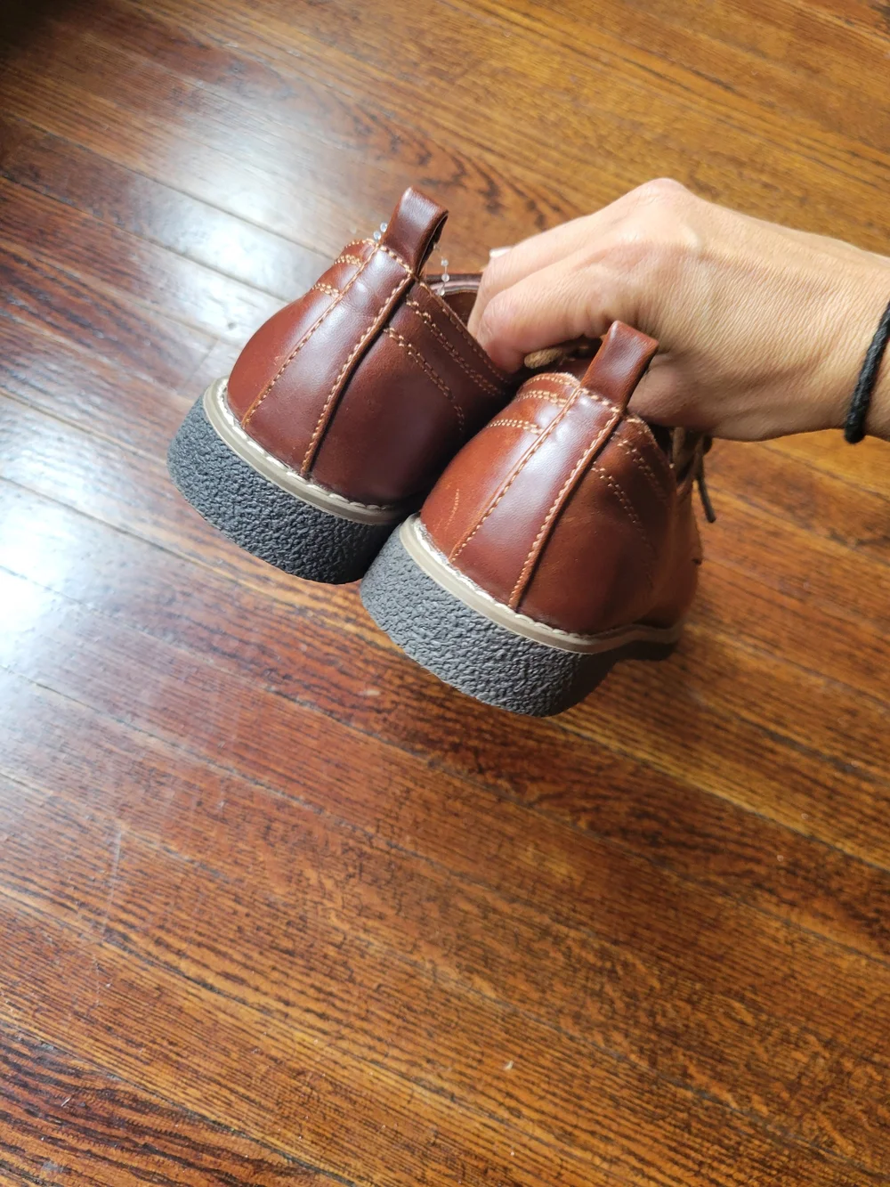 Deer Stags Boys Brown Memory Foam Lace Up Oxford Dress Shoes Classic Size 1.5M